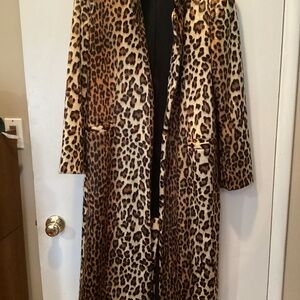 Michelle Mason Faux Fur leopard Long Coat